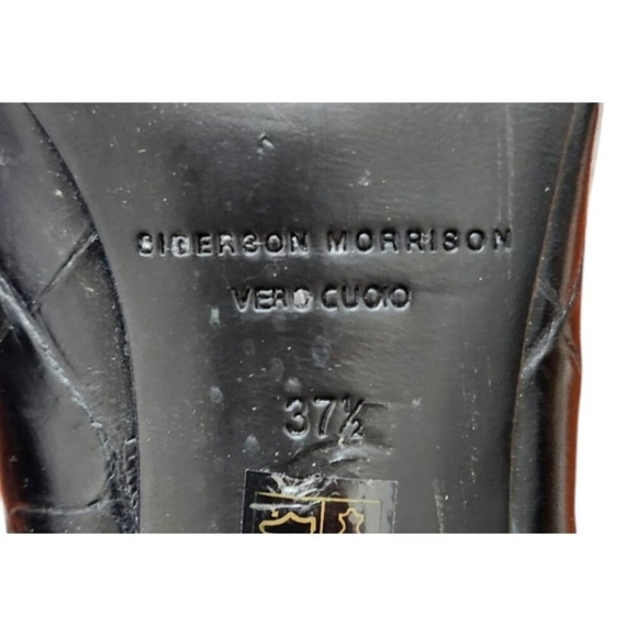 Sigerson Morrison Women's Paislee Croc-Embossed Square-Toe Knee-High Boots 37.5 - Picture 11 of 12